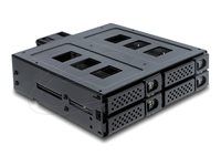 Delock 5.25" Mobile Rack pre 4 x 2.5" SATA HDD / SSD - Rám disku - 2.5" - čierna