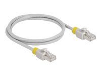 Patch kábel - RJ-45 (M) do RJ-45 (M) - 1 m - 6 mm - S/FTP - CAT 6a - bootovaný, neobsahuje halogén, prevedenie bez hrbolčekov - sivá