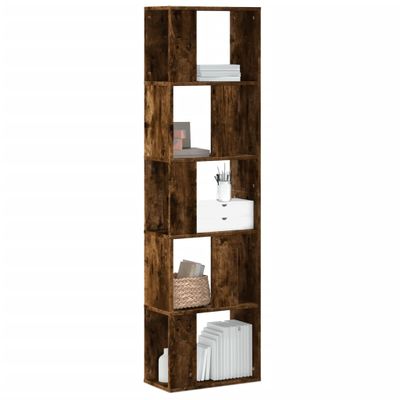 vidaXL Knižnica 5 políc dymový dub 45x23,5x162,5 cm kompozitné drevo