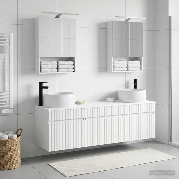 vidaXL Set kabinetov do kúpeľne 5 pcs Biela 50 x 14,5 x 70 cm