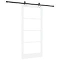 vidaXL Posuvné dvere Biela 93 x 202 cm Masívne borovicové drevo a sklo