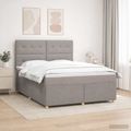 vidaXL Posteľ boxspring s matracom Sivohnedá 180 x 200 cm Látka