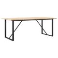 vidaXL Jedálenský stolík v tvare O 200x100x75,5 cm borovica a oceľ