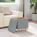 vidaXL Ottoman s Úložným Priestorom Svetlosivá 40 x 40 x 45 cm látka