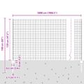 vidaXL Zvarené pletivo s podperami 50 x 1,2 m PVC potiahnutá oceľ Sivá