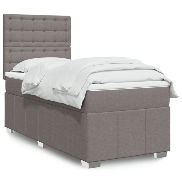 vidaXL Boxspring posteľ s matracom sivohnedý 100x200 cm látka