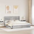 vidaXL Úložná posteľ Sivý Sonoma 200 x 200 cm Kompozitné drevo