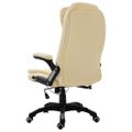 vidaXL Kancelárske kreslo krémové umelá koža