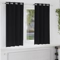 vidaXL Záclony na zatemnenie s krúžkami 2 ks Čierna 175 x 140 cm