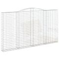 vidaXL Oblúkový gabionový kôš 7 ks 400x30x220/240cm pozinkované železo