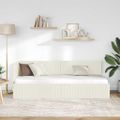 vidaXL Rohový rám postele s čelnou doskou Krémová 80 cm x 200 cm Zamat