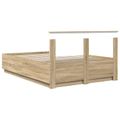 vidaXL Rám postele Sonoma dub 140 x 190 cm Kompozitné drevo