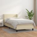 vidaXL Boxspring posteľ s matracom krémová 100x200 cm umelá koža