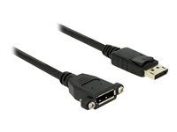 Predlžovací kábel DisplayPort - DisplayPort (F) do DisplayPort (M) - 1 m - opatrený západkou, lisovaný - čierna