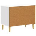 vidaXL Nočný stolík Biela 62 x 34,5 x 48 cm Kompozitné drevo