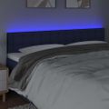 vidaXL Čelo postele s LED modré 160x5x78/88 cm látka