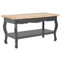 vidaXL Konferenčný stolík, čierno hnedý 87,5x42x44cm, borovicový masív