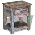 vidaXL Príručný stolík s 1 zásuvkou, recyklovaný masív 43x33x51 cm