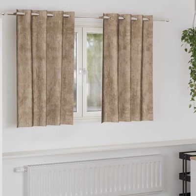 vidaXL Sametové závesy 2 pcs šampanského 140 x 140 cm Zamat