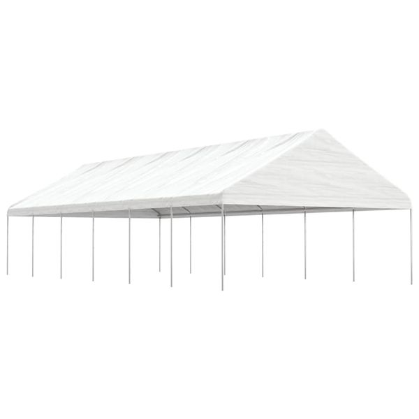 vidaXL Altánok so strechou, biely 13,38x5,88x3,75 m, polyetylén