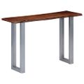vidaXL Konzolový stolík z akáciového dreva a železa 115x35x76 cm