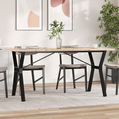 vidaXL Jedálenský stolík v tvare Y 140x80x75,5 cm borovica a oceľ