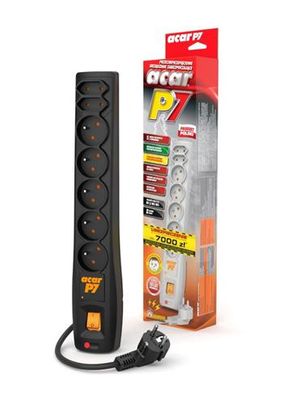 Rozvodný panel ACAR P7/3m 5+2x220V čierny+prep.ochr