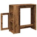 vidaXL Barový stôl s policami staré drevo 101x40x103,5cm kompoz. drevo