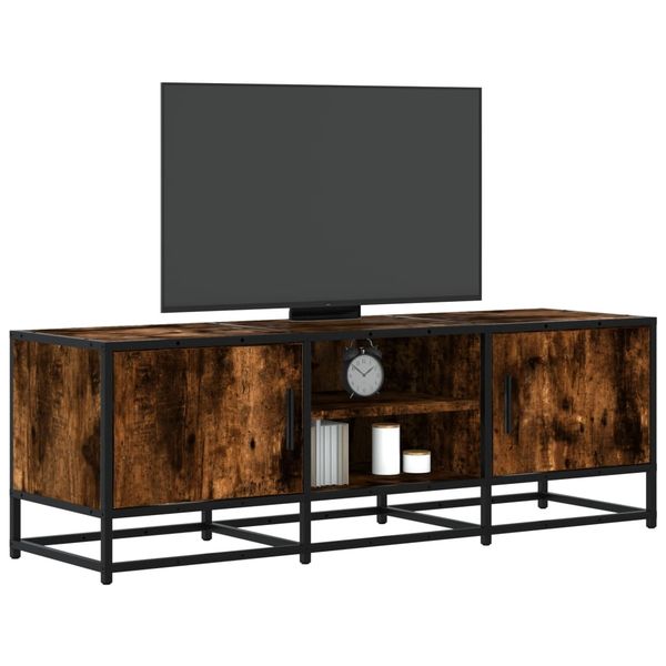 vidaXL TV skrinka dymový dub 120x35x41 cm kompozitné drevo a kov