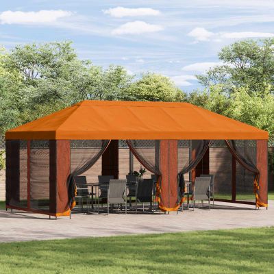 vidaXL Kryt altánku s bočnými stenami Oranžová 600,5 x 300,5 cm