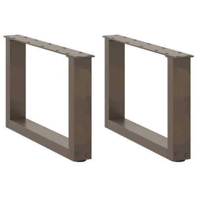 vidaXL Nohy konferenčného stolíka v tvare U, 2 ks, prírodná oceľ, 50 x (30-31) cm, oceľ
