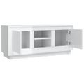 vidaXL TV skrinka lesklá biela 102x35x45 cm spracované drevo