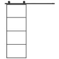 vidaXL Posuvné dvere s kovaním 76x205 cm ESG sklo a hliník