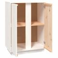 vidaXL Komoda biela 60x35x80 cm borovicový masív