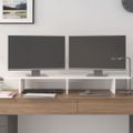 vidaXL Stojan na monitor biely 100x27x15 cm masívna borovica