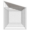 vidaXL Klietka pre psa s strechou Strieborná 800 x 200 x 256 cm