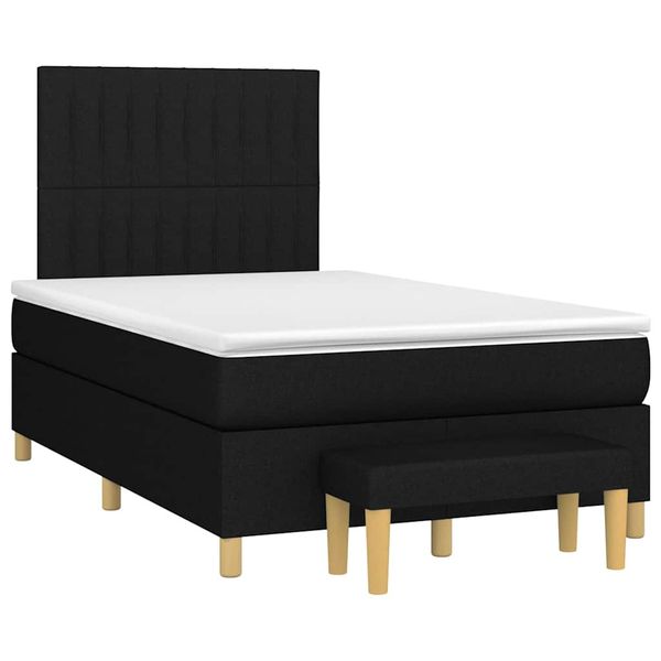 vidaXL Boxspring posteľ s matracom čierna 120x190 cm látka