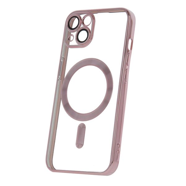 Farebné Chrome Mag puzdro pre iPhone 13 6,1" ružové zlato