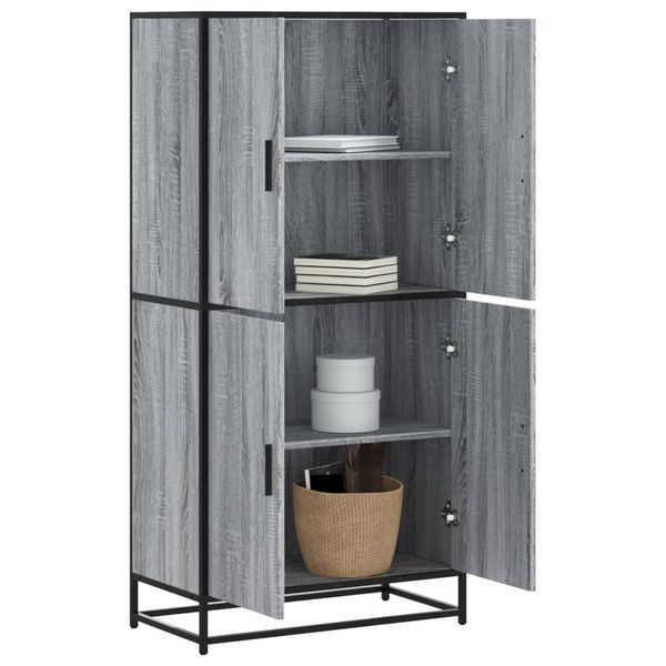 vidaXL Vysoká skrinka sivý dub sonoma 68x35x139 cm kompozitné drevo