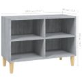 vidaXL TV stolík s drevenými nohami sivý dub sonoma 69,5x30x50 cm