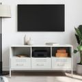 vidaXL TV skrinka biela 100,5x39x50,5 cm oceľ
