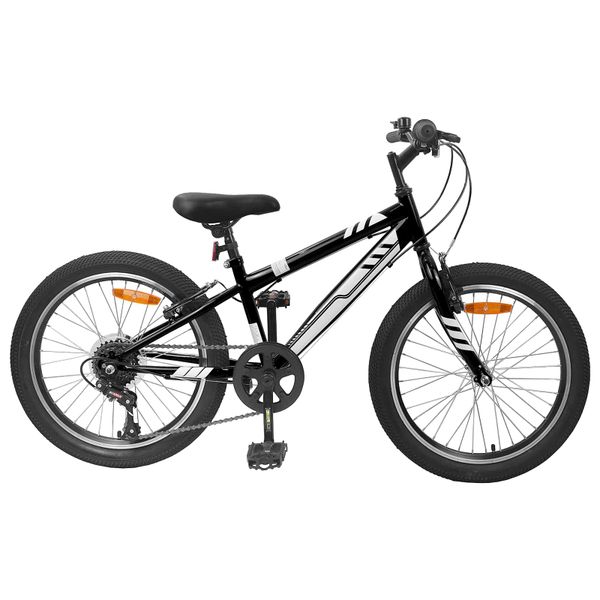 vidaXL Horský Bicykel 24 Palcov 6-Speed pre 8-12 rokov Čierna