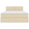 vidaXL Postel s úložným prostorem a matrací Krémová 140 x 190 cm Zamat