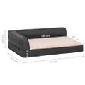vidaXL Ergonomický matrac pre psa 75x53 cm ľanový vzhľad flís tmavošedý