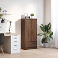 vidaXL skriňa so zásuvkou Hnedý dub 55,5x34x119,5 cm Konštrukcia dreva