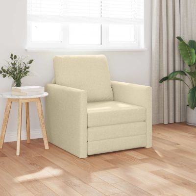 vidaXL Rozkladacia posteľ Krémová 74 x 77 x 81 cm látka