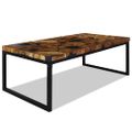 vidaXL Konferenčný stolík, teakové drevo a živica 110x60x40 cm