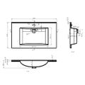 vidaXL Vstavané umývadlo 800x460x130 mm, SMC, biele