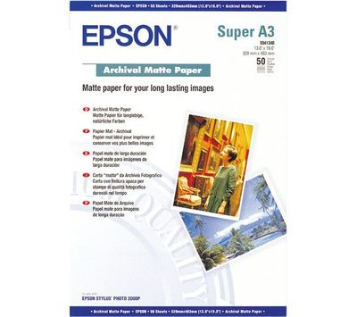 EPSON A3+, Archival Matte Paper (50 listov)
