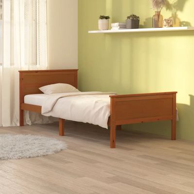 vidaXL Posteľný rám medovo-hnedý borovicový masív 100x200 cm